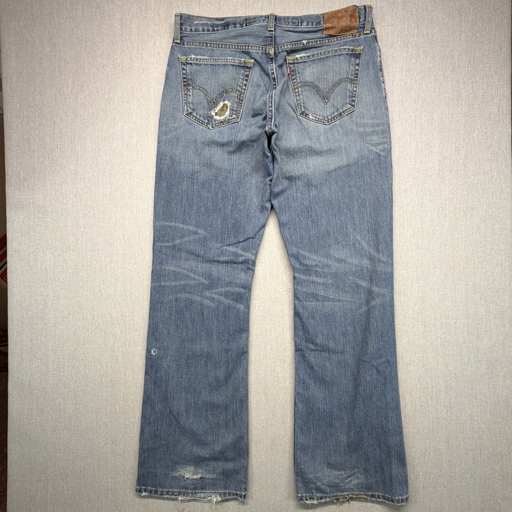 Vintage Levis 527 Jeans Bootcut 36x34 Mens Blue Distressed